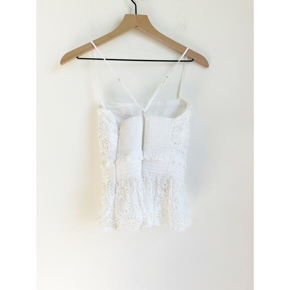 J.CREW Cross-back smocked-waist eyelet top NWOT white Small - Picture 4 of 5